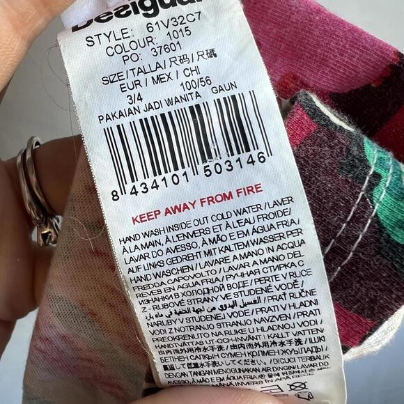 Desigual Girls Size 3/4 Pink White Floral Printed Sleeveless A Line Dress - Picture 13 of 13